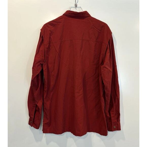 REI Coop Red Button Down Vented Performance Shirt Tab Sleeve‎ Mens Large (27) - Picture 2 of 6